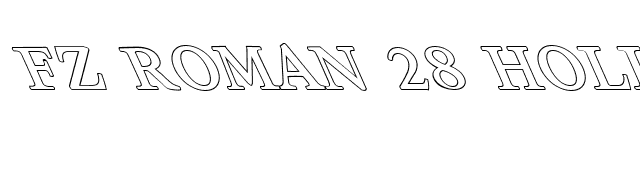 FZ ROMAN 28 HOLLOW LEFTY font preview