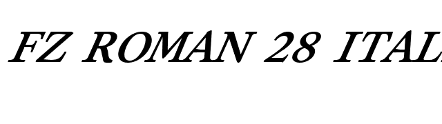 FZ ROMAN 28 ITALIC font preview