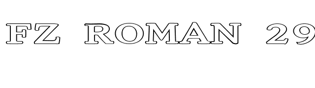 FZ ROMAN 29 HOLLOW EX font preview