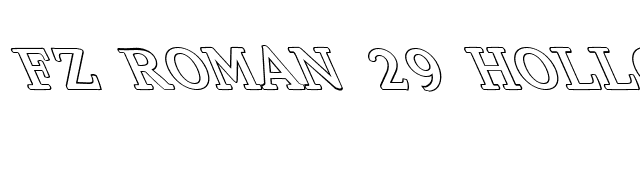 FZ ROMAN 29 HOLLOW LEFTY font preview