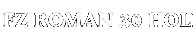 FZ ROMAN 30 HOLLOW font preview
