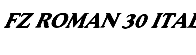 FZ ROMAN 30 ITALIC font preview