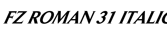 FZ ROMAN 31 ITALIC font preview