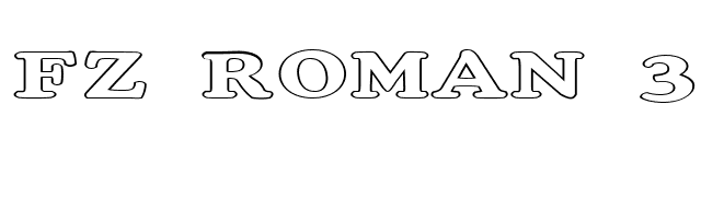 FZ ROMAN 32 HOLLOW EX font preview