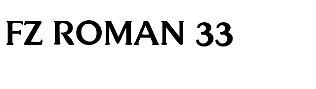FZ ROMAN 33 font preview