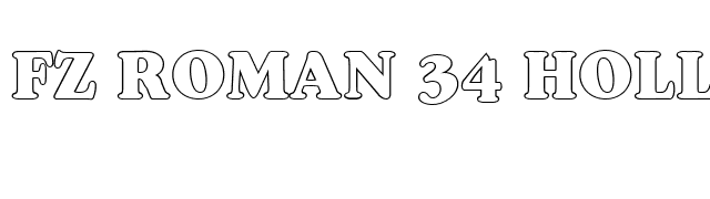 FZ ROMAN 34 HOLLOW font preview