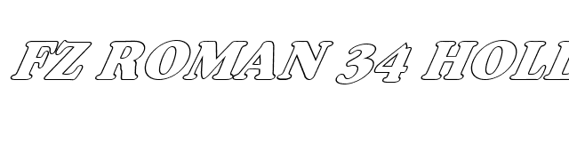 FZ ROMAN 34 HOLLOW ITALIC font preview