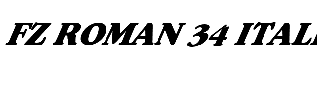 FZ ROMAN 34 ITALIC font preview