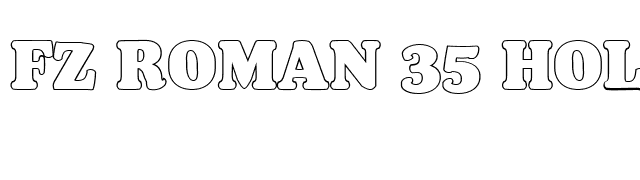 FZ ROMAN 35 HOLLOW font preview