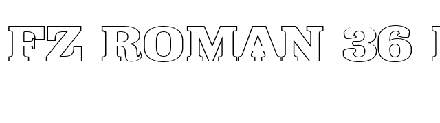FZ ROMAN 36 HOLLOW EX font preview