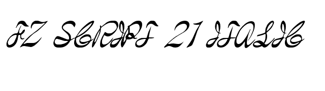 FZ SCRIPT 21 ITALIC font preview