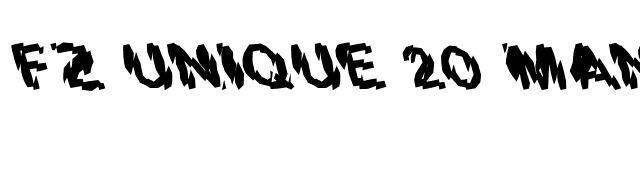 FZ UNIQUE 20 MANGLED LEFTY font preview