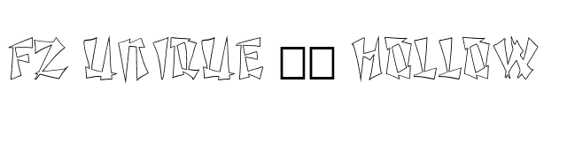 FZ UNIQUE 21 HOLLOW font preview
