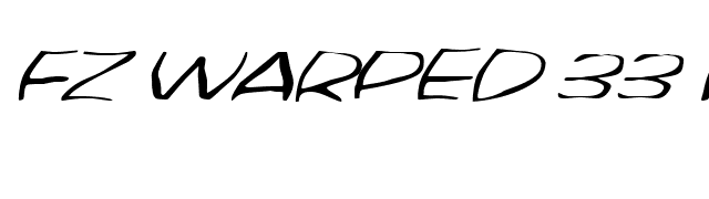 FZ WARPED 33 ITALIC font preview