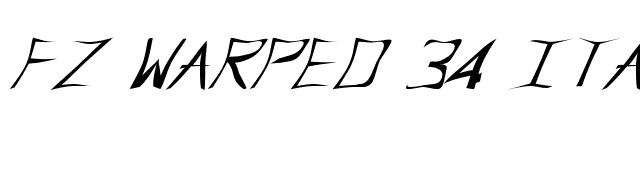 FZ WARPED 34 ITALIC font preview