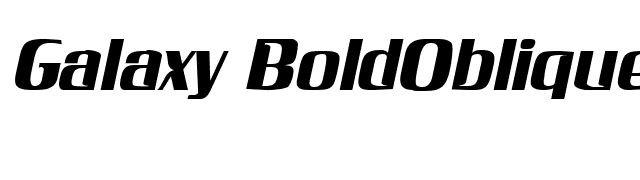 Galaxy BoldOblique font preview