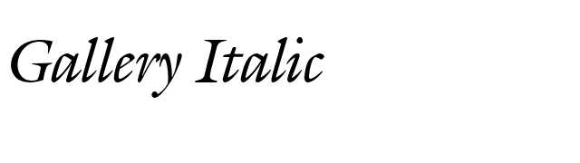 Gallery Italic font preview