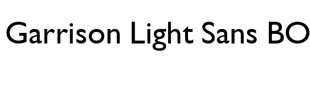Garrison Light Sans BOLD font preview