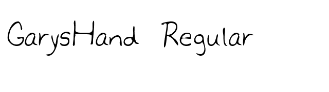 GarysHand Regular font preview