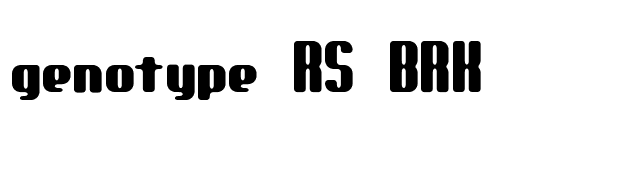 genotype RS BRK font preview