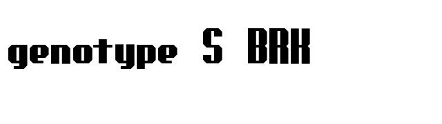 genotype S BRK font preview