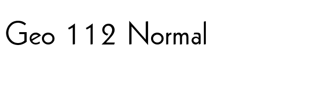 Geo 112 Normal font preview