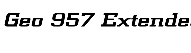 Geo 957 Extended Italic font preview