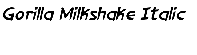 Gorilla Milkshake Italic font preview