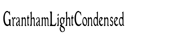 GranthamLightCondensed font preview