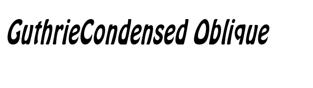 GuthrieCondensed Oblique font preview