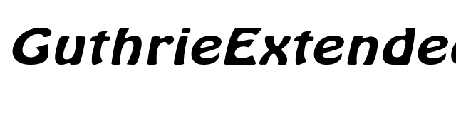 GuthrieExtended Oblique font preview