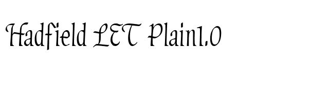 Hadfield LET Plain1.0 font preview