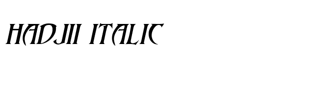 hadjii-italic font preview