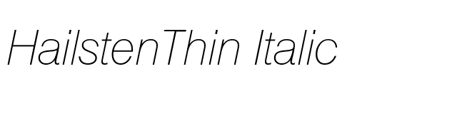 HailstenThin Italic font preview