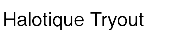 Halotique Tryout font preview