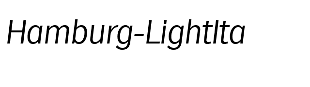 Hamburg-LightIta font preview