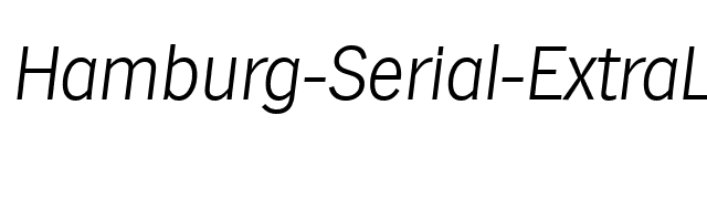 Hamburg-Serial-ExtraLight-RegularItalic font preview