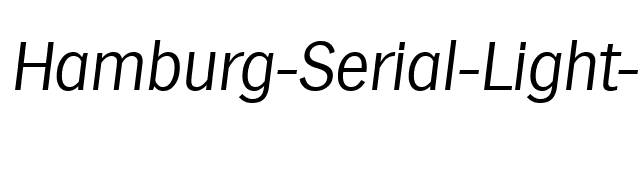 Hamburg-Serial-Light-RegularItalic font preview