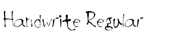 Handwrite Regular font preview