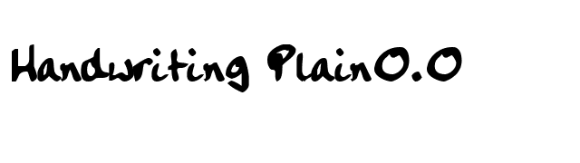 Handwriting Plain0.0 font preview