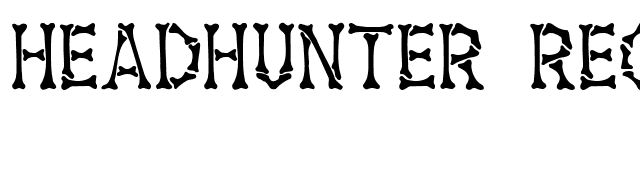Headhunter Regular font preview