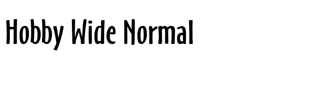 Hobby Wide Normal font preview