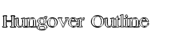 Hungover Outline font preview