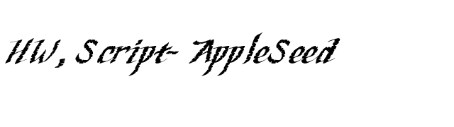 HW, Script- AppleSeed font preview