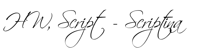 HW, Script - Scriptina font preview