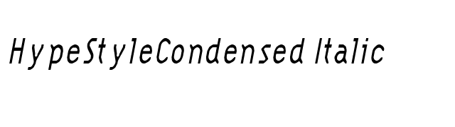 HypeStyleCondensed Italic font preview