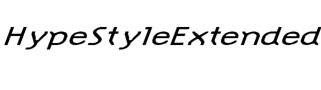 HypeStyleExtended Italic font preview
