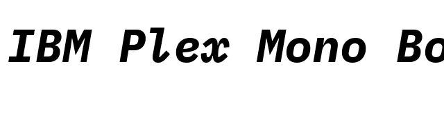 IBM Plex Mono Bold Italic font preview