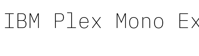 IBM Plex Mono ExtraLight font preview