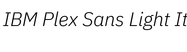 IBM Plex Sans Light Italic font preview